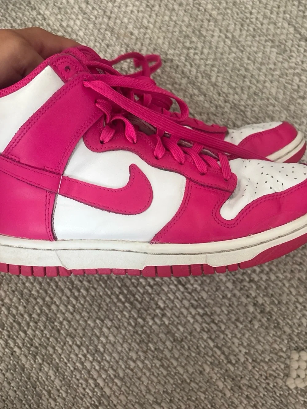 Nike Women’s High-Top Sneakers in Hot Pink and White